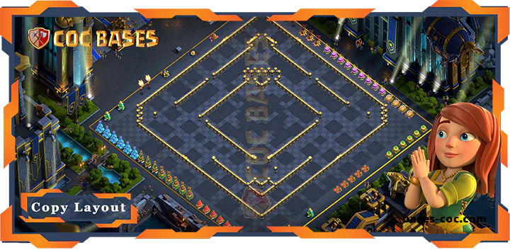 Coc bases Walls - Top Trophy Base TH17 with Link, Defense Layout - Clash of Clans (172)