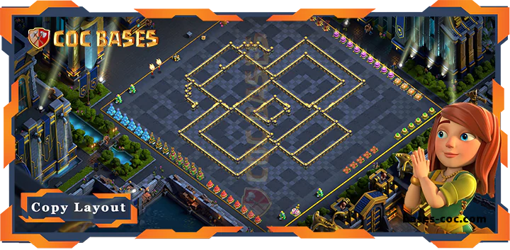 Coc bases Walls - Top Trophy Base TH17 with Link, Defense Layout - Clash of Clans (232)