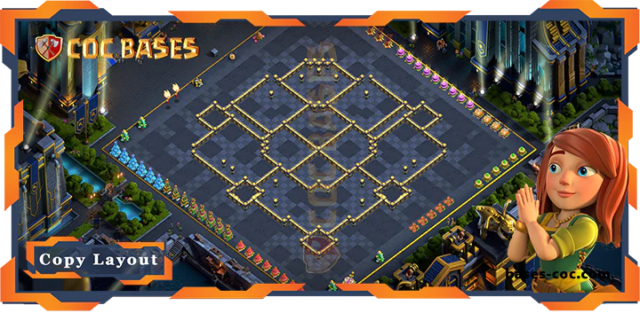 Coc bases Walls - Top Trophy Base TH17 with Link, Defense Layout - Clash of Clans (331)