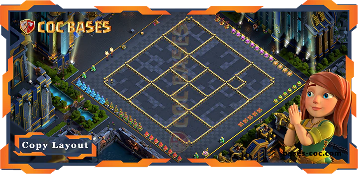 Coc bases Walls - Top Trophy Base TH17 with Link, Hybrid, Defense Layout - Clash of Clans (171)