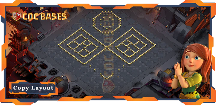 Coc bases Walls - Top War Base TH17 with Link, Anti 3 Star Layout - Clash of Clans (310)
