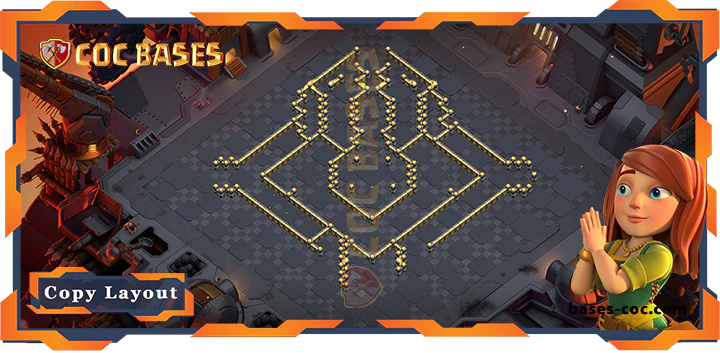 Coc bases Walls - Top War Base TH17 with Link, Defense Layout - Clash of Clans (175)