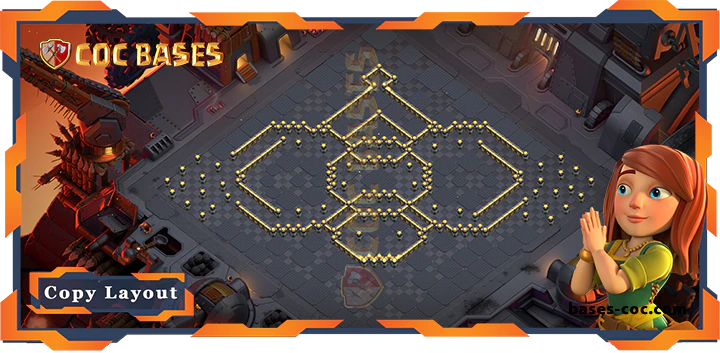 Coc bases Walls - Top War Base TH17 with Link, Defense Layout - Clash of Clans (340)