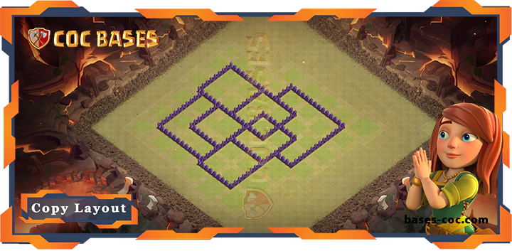Coc bases Walls - Top War Base TH7 with Link, Anti 2 Star, Hybrid Layout - Clash of Clans (313)