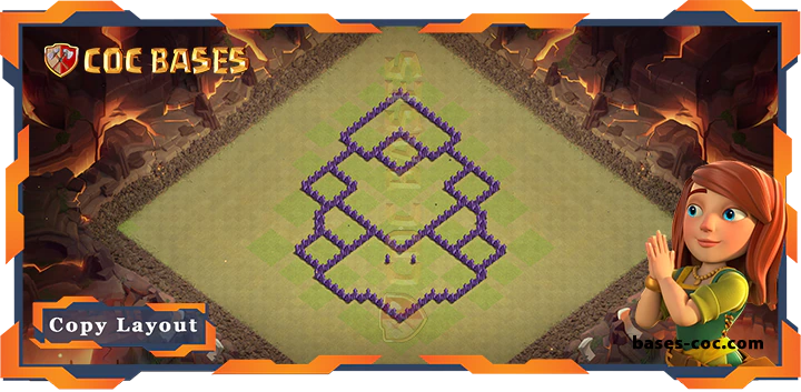 Coc bases Walls - Top War Base TH7 with Link, Hybrid Layout - Clash of Clans (318)