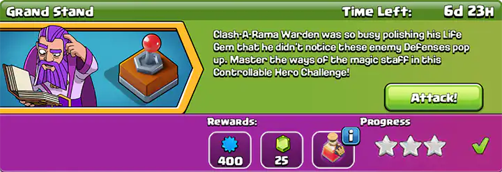 Easily get 3 stars in Grand Stand Challenge August 2025 completed - Clash of Clans