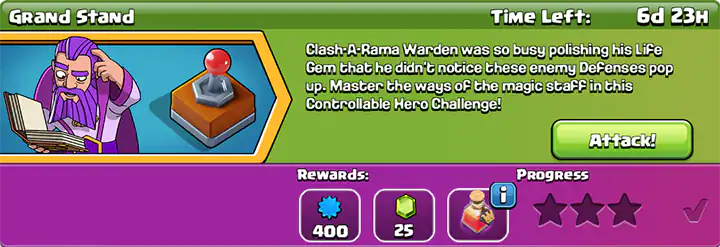 Grand Stand Challenge August 2025 start Clash of Clans