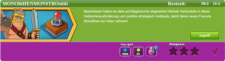 MONOlitHENMONSTROsität Uitdaging Augustus 2025 start - Clash of Clans