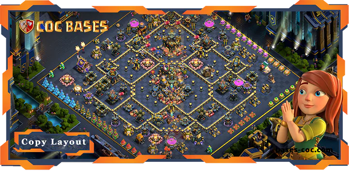 Top Base TH17 with Link, Hybrid, Defense, Anti Everything Layout - Clash of Clans (279)