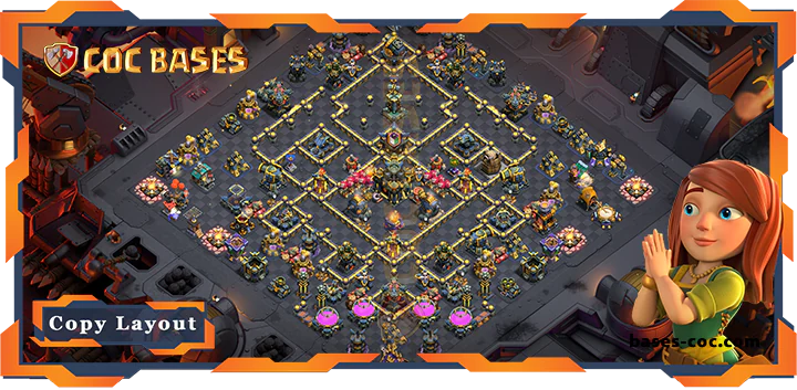 Top Base TH17 with Link, WarCWL, Anti 3 Star, Defense Layout - Clash of Clans (293)