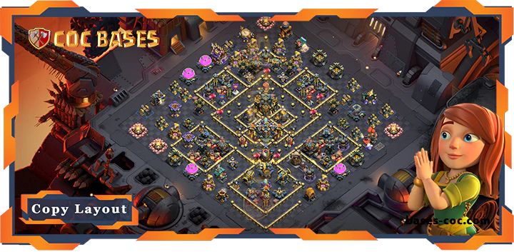Top Base TH17 with Link, WarCWL, Defense Layout - Clash of Clans (212)