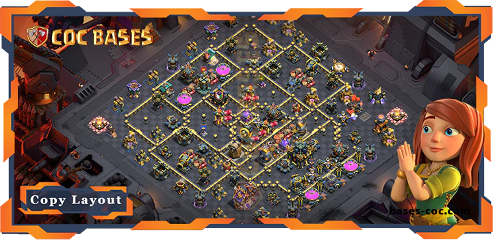 Top Base TH17 with Link, WarCWL, Defense Layout - Clash of Clans (288)