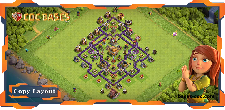Top Base TH7 with Link, Anti 2 Star, Anti Everything Layout - Clash of Clans (335)