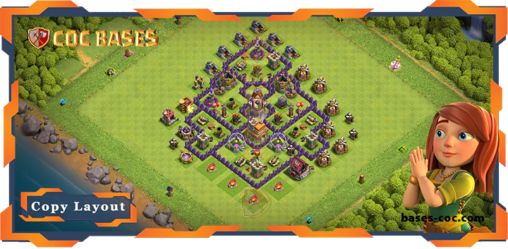 Top Base TH7 with Link, Anti 3 Star, Anti Air/Dragon Layout - Clash of Clans (341) 8 Top Base TH7 with Link, Anti 3 Star, Anti AirDragon Layout - Clash of Clans (341)