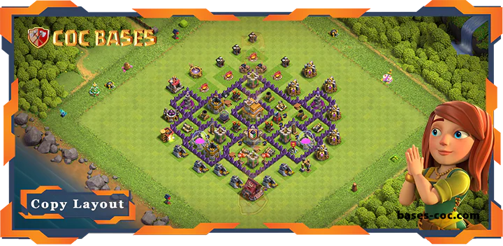 Top Base TH7 with Link, Anti 3 Star, Hybrid Layout - Clash of Clans (322) 3 Top Base TH7 with Link, Anti 3 Star, Hybrid Layout - Clash of Clans (322)
