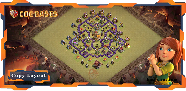 Top Base TH7 with Link, War/CWL, Anti 3 Star, Anti Everything Layout - Clash of Clans (345) 4 Top Base TH7 with Link, WarCWL, Anti 3 Star, Anti Everything Layout - Clash of Clans (345)
