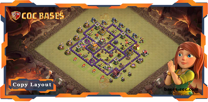 Top Base TH7 with Link, War/CWL, Hybrid, Anti Air/Dragon Layout - Clash of Clans (328) 9 Top Base TH7 with Link, WarCWL, Hybrid, Anti AirDragon Layout - Clash of Clans (328)