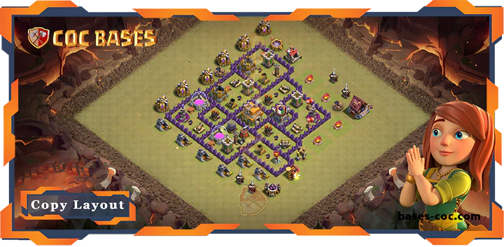 Top Base TH7 with Link, War/CWL, Hybrid Layout - Clash of Clans (323) 2 Top Base TH7 with Link, WarCWL, Hybrid Layout - Clash of Clans (323)