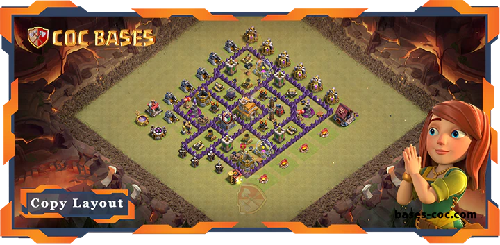 Top Base TH7 with Link, War/CWL, Hybrid Layout - Clash of Clans (330) 7 Top Base TH7 with Link, WarCWL, Hybrid Layout - Clash of Clans (330)