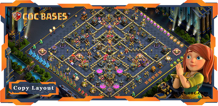 Top Farming Base TH17 with Link, Hybrid Layout - Clash of Clans (289)