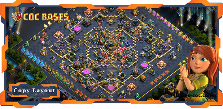 Top Hybrid Base TH17 with Link, Anti 2 Star Layout - Clash of Clans (338) 4 Top Hybrid Base TH17 with Link, Anti 2 Star Layout - Clash of Clans (338)