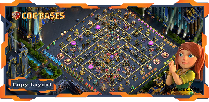 Top Hybrid Base TH17 with Link, Anti Everything, Defense Layout - Clash of Clans (189)