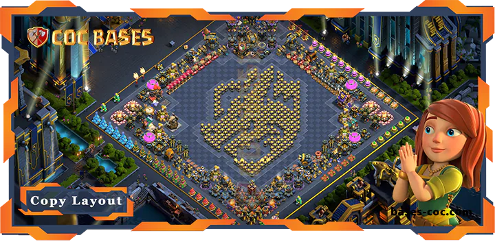 Top Troll Base TH17 with Link, Funny Layout - Clash of Clans (216)
