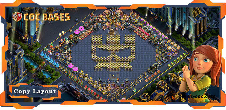 Top Troll Base TH17 with Link, Funny Layout - Clash of Clans (251)