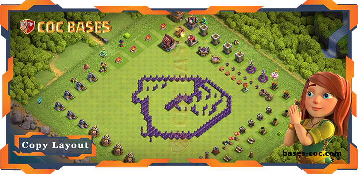 Top Troll Base TH7 with Link, Funny Layout - Clash of Clans (338)