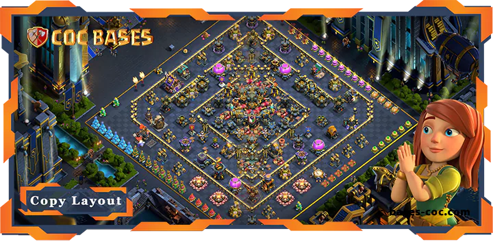 Top Trophy Base TH17 with Link, Defense Layout - Clash of Clans (172)