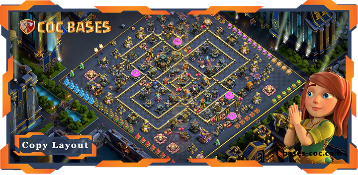 Top Trophy Base TH17 with Link, Defense Layout - Clash of Clans (232)