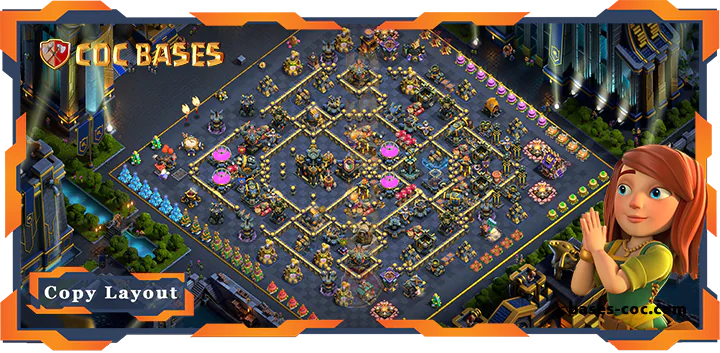 Top Trophy Base TH17 with Link, Hybrid, Defense, Anti Everything Layout - Clash of Clans (297)