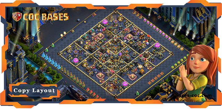 Top Trophy Base TH17 with Link, Hybrid, Defense Layout - Clash of Clans (171)