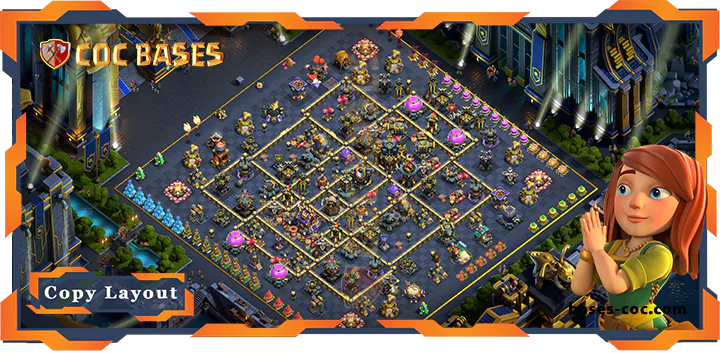 Top War Base TH17 with Link, Anti 3 Star Layout - Clash of Clans (161)