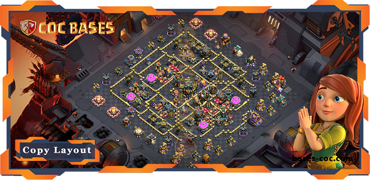 Top War Base TH17 with Link, Anti 3 Star Layout - Clash of Clans (217)