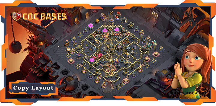 Top War Base TH17 with Link, Anti 3 Star Layout - Clash of Clans (226)