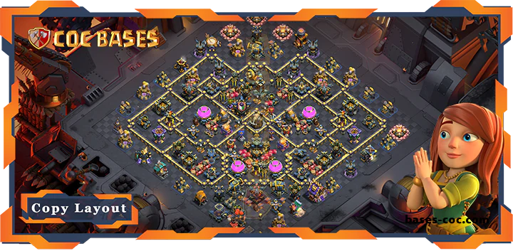 Top War Base TH17 with Link, Anti AirElectro Dragon, Defense Layout - Clash of Clans (214)
