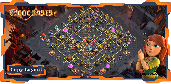 Top War Base TH17 with Link, Anti Everything, Defense Layout - Clash of Clans (194) 4 Top War Base TH17 with Link, Anti Everything, Defense Layout - Clash of Clans (194)