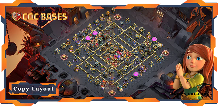 Top War Base TH17 with Link, Anti Everything, Defense Layout - Clash of Clans (204)