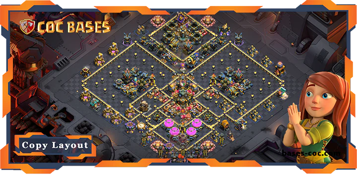 Top War Base TH17 with Link, Defense, Anti Everything Layout - Clash of Clans (262)