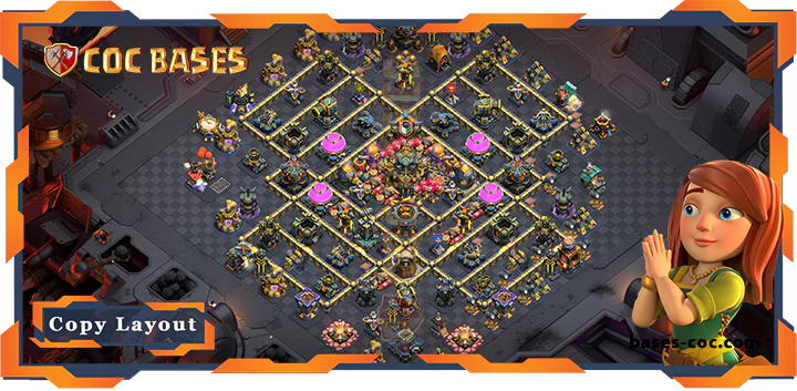 Top War Base TH17 with Link, Defense Layout - Clash of Clans (239)