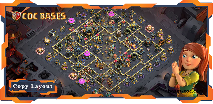 Top War Base TH17 with Link, Defense Layout - Clash of Clans (249)