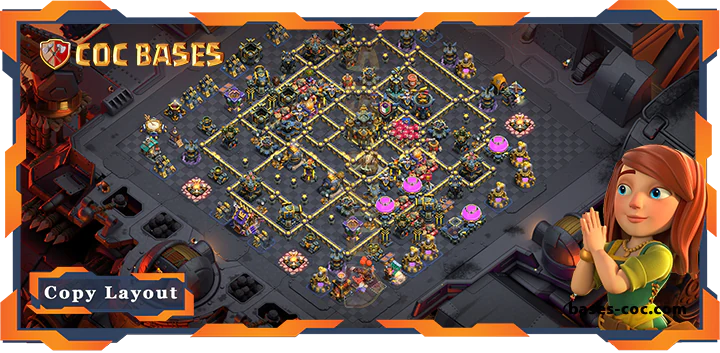 Top War Base TH17 with Link, Defense Layout - Clash of Clans (261)