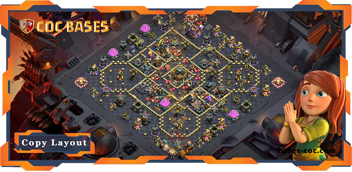 Top War Base TH17 with Link, Defense Layout - Clash of Clans (269)