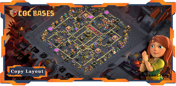 Top War Base TH17 with Link, Defense Layout - Clash of Clans (308)