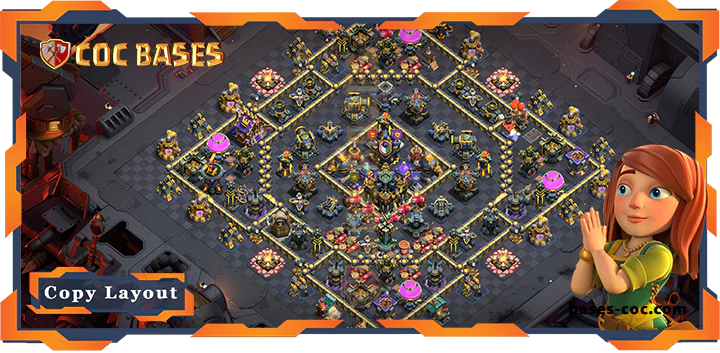 Top War Base TH17 with Link, Hybrid, Anti 2 Star Layout - Clash of Clans (192)