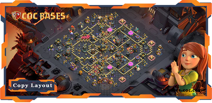 Top War Base TH17 with Link, Hybrid, Defense, Anti Everything Layout - Clash of Clans (207)