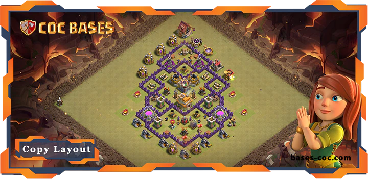 Top War Base TH7 with Link, Hybrid Layout - Clash of Clans (318) 7 Top War Base TH7 with Link, Hybrid Layout - Clash of Clans (318)