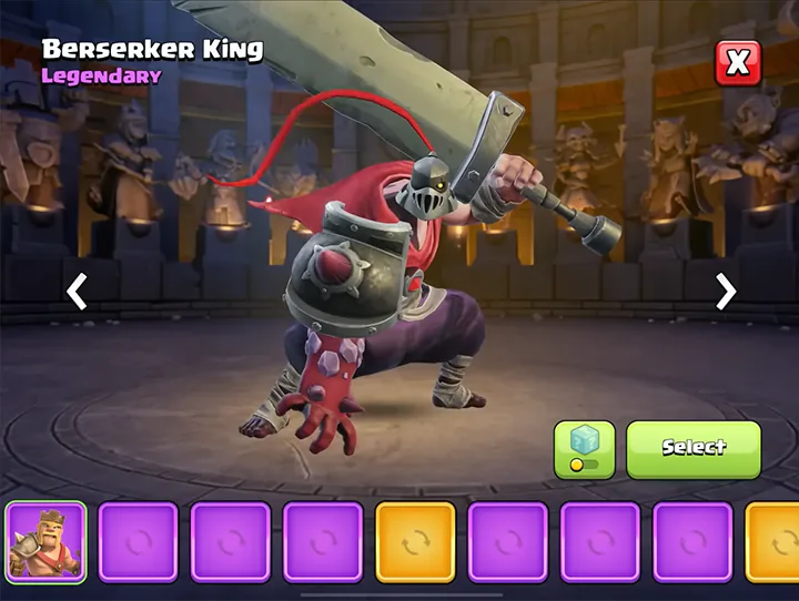 Clash O Ween October Season 2025 Clash of Clans 53 Berserker King - New skin for Barbarian King - Clash O Ween Season October 2025