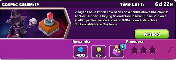 Cosmic Calamity Challenge October 2025 start - Clash of Clans